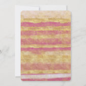 Gold Pink Glitz Streifen Einladung (Rückseite)