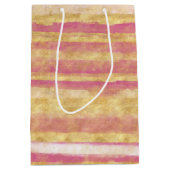 Gold Pink Glitz Streifen Mittlere Geschenktüte (Vorderseite)