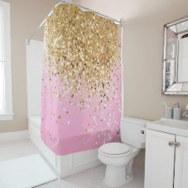 Gold Pink Glitzer #1 Duschvorhang