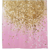 Gold Pink Glitzer #1 Duschvorhang (Vorderseite)