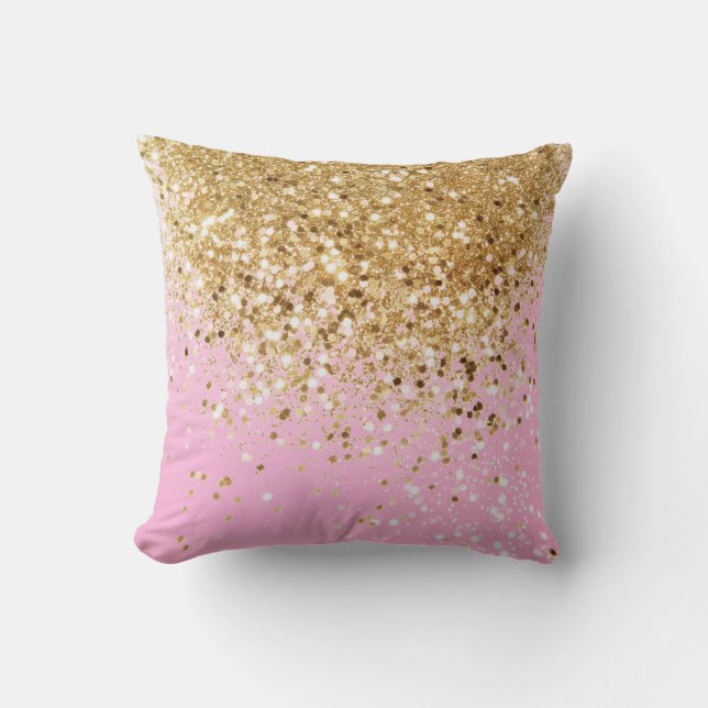 Gold Pink Glitzer #1 Kissen (Vorderseite)