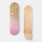 Gold Pink Glitzer #1 Skateboard (Vorderseite)