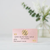Gold Pink Glitzer Credit Card Logo Visitenkarte (Stehend Vorderseite)