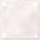 Gold Pink Glitzer Diamonds Glasuntersetzer (Rückseite)