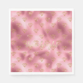 Gold Pink Glitzer Diamonds Serviette