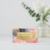 Gold Pink Glitzer Foil Business Card Visitenkarte (Stehend Vorderseite)