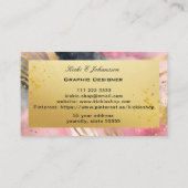 Gold Pink Glitzer Foil Business Card Visitenkarte (Rückseite)