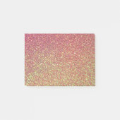 Gold Pink Glitzer Textur Post-it Klebezettel (Vorderseite)