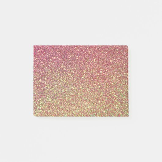 Gold Pink Glitzer Textur Post-it Klebezettel (Vorderseite)