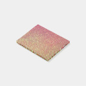 Gold Pink Glitzer Textur Post-it Klebezettel (angewinkelt)