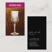 Gold & Pink Glitzer Weinkarte Business Card Visitenkarte (Vorne/Hinten)