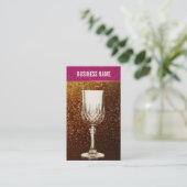Gold & Pink Glitzer Weinkarte Business Card Visitenkarte (Stehend Vorderseite)