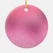 Gold Pink Glitzy Eyes Keramik Ornament (Hinten)