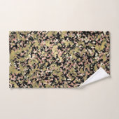 Gold Pink Green Black Camouflage Muster Print Badhandtuch Set (Handtuch)