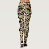 Gold Pink Green Black Camouflage Muster Print Leggings (Rückseite)