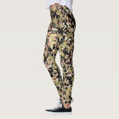 Gold Pink Green Black Camouflage Muster Print Leggings (Links)