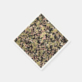 Gold Pink Green Black Camouflage Pattern Party Serviette (Ecke)