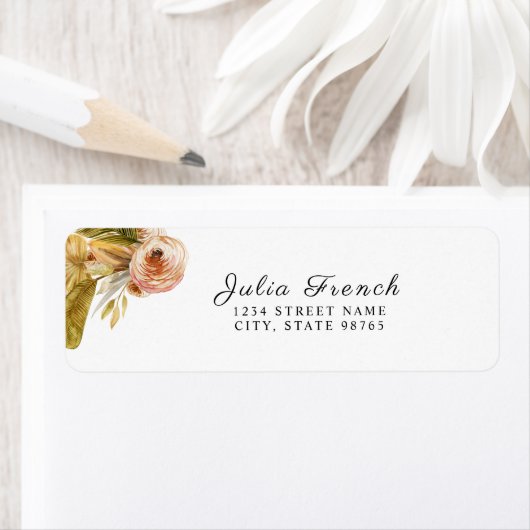 Gold Pink Green Boho Rücksendeadresse (Insitu)