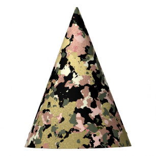 Gold Pink Grün Schwarz Tarnung Geburtstagsfeier Partyhütchen