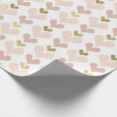 Gold Pink Hearts Valentine's Day Wrapping Paper Geschenkpapier (Ecke)
