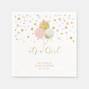 Gold & Pink It's a Girl Baby Shower Servietten