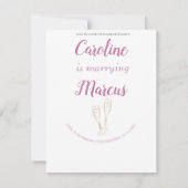 Gold & Pink Lizzy & Darcy Thema Hochzeit Einladung (Rückseite)