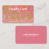 Gold Pink Marble Make up Artist Loyalty Card Treuekarte (Vorne/Hinten)