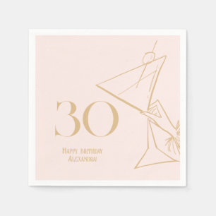 Gold Pink Moderne 30. Erwachsene zum Geburtstag Na Serviette