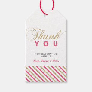 Gold & Pink Moderne Partygeschenk-Dankeschön-Tag Geschenkanhänger