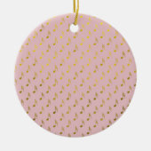 Gold Pink Musical Notes Metallische Imitat Fossil Keramik Ornament (Vorne)