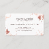 Gold & Pink Nail Polnischer Pinselstrich und Name Visitenkarte (Rückseite)