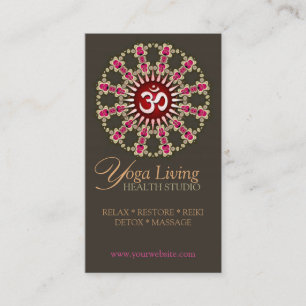 Gold Pink Om Energy Healing Yoga New Age Biz Cards Visitenkarte