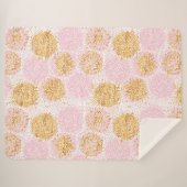 Gold & Pink Pom Pom Muster Sherpa Blanka Sherpadecke (Vorderseite (Horizontal))