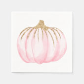 Gold Pink Pumpkin Halloween Erntedank Party Serviette (Vorderseite)