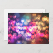 Gold Pink Red Bokeh Herz Postkarte (Vorne/Hinten)