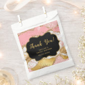 Gold Pink Sequins Agate 16 . Geburtstag Danke Geschenktütchen (Ausgeschnitten)