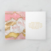 Gold Pink Sequins Agate Sweet 16 Happy Birthday Karte (Innenseite)
