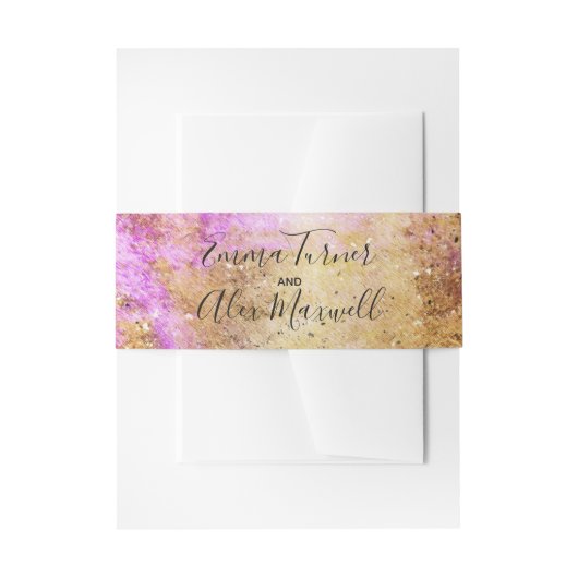 Gold Pink Sky | Einladung zur Hochzeit Bauchband Einladungsbanderole (Vorderseite Beispiel)