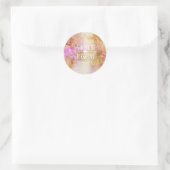 Gold Pink Sky Watercolor Hochzeitsticker Runder Aufkleber (Tasche)