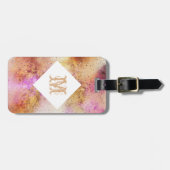 Gold Pink Sky Watercolor Personalisiert Gepäckanhänger (Vorderseite horizontal)