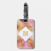 Gold Pink Sky Watercolor Personalisiert Gepäckanhänger (Rückseite vertikal)