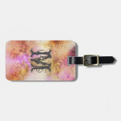 Gold Pink Sky Watercolor Personalisiert Gepäckanhänger (Vorderseite horizontal)