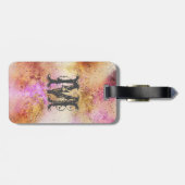 Gold Pink Sky Watercolor Personalisiert Gepäckanhänger (Rückseite horizontal)