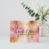 Gold Pink Sky Wedding Vielen Dank an Script Postca Postkarte (Stehend Vorderseite)
