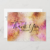 Gold Pink Sky Wedding Vielen Dank an Script Postca Postkarte (Vorne/Hinten)