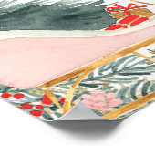 Gold Pink Sleigh Christmas Baby Shooting Guest Boo Poster (Ecke)