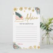 Gold Pink Sleigh Winter Baby Showcard (Stehend Vorderseite)