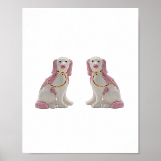 Gold Pink Staffordshire Hunde Print Art Poster (Vorne)
