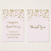 Gold Pink Stripes Brautparty Bevorzugungstags (Vorne & Hinten)