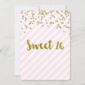Gold Pink Sweet 16 Geburtstagsparty Einladungen (Vorderseite)
